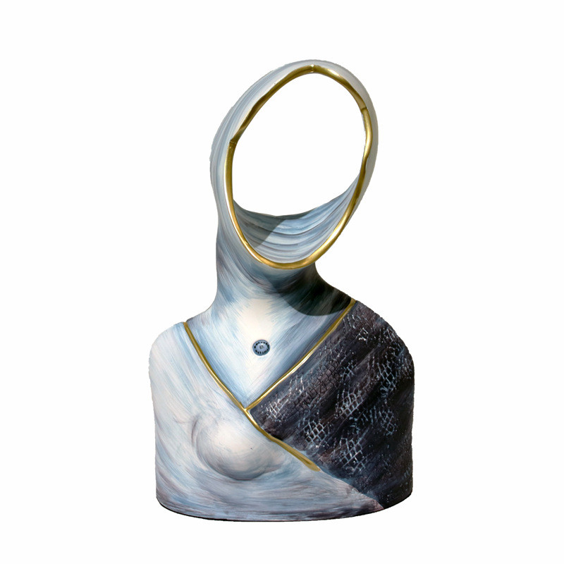 北欧创意摆件抽象人物雕塑树脂人像艺术现代售楼处样板房软装饰