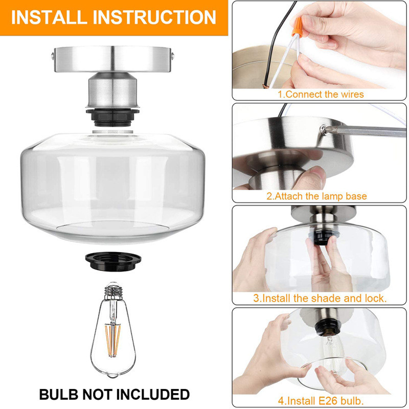 美式创意个性现代简约led餐厅玄关走廊卧室书房110v玻璃吸顶灯