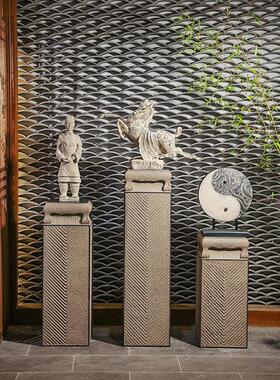 eq4f祥云展示柱仿古玄关装饰柱产品陈列展示台禅意落地装饰摆件