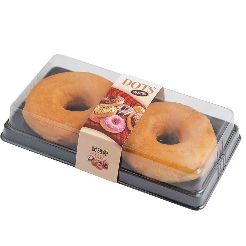 热销甜甜圈包装盒单个装甜甜圈盒子一次性烘焙甜甜圈打包盒西点包
