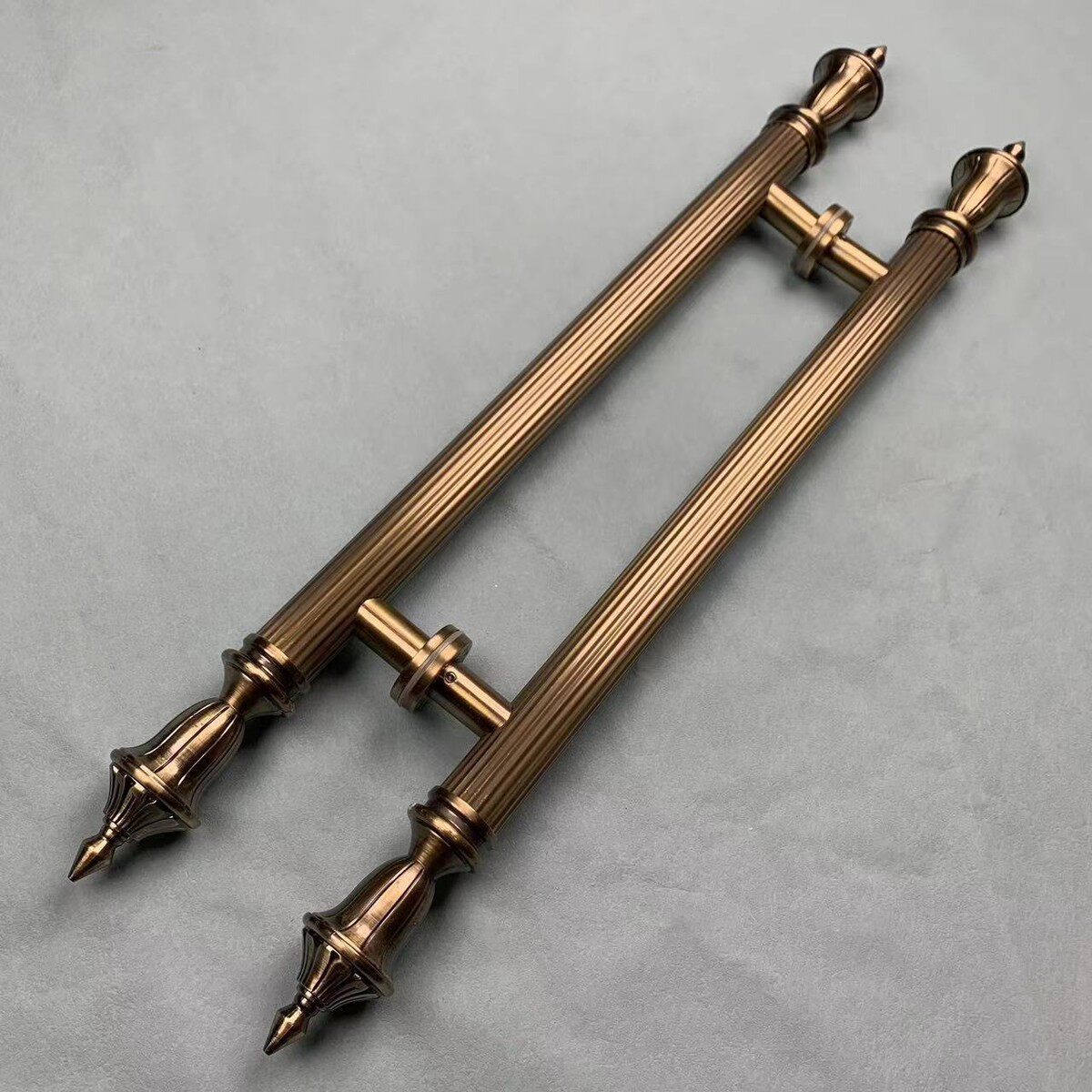 欧式钛门玻璃门铜色拉手玫瑰推拉门古木金拉黑色把手不锈钢仿古铜