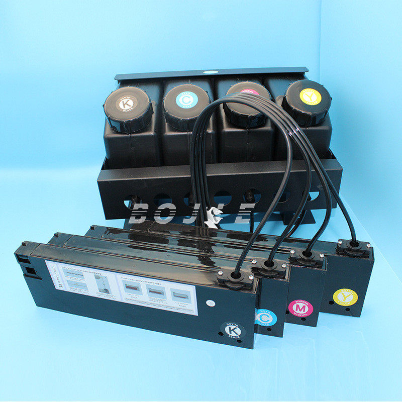 热销数码印花平板uv打印机4+4连续供墨系统1.5l副墨盒220ml大墨盒