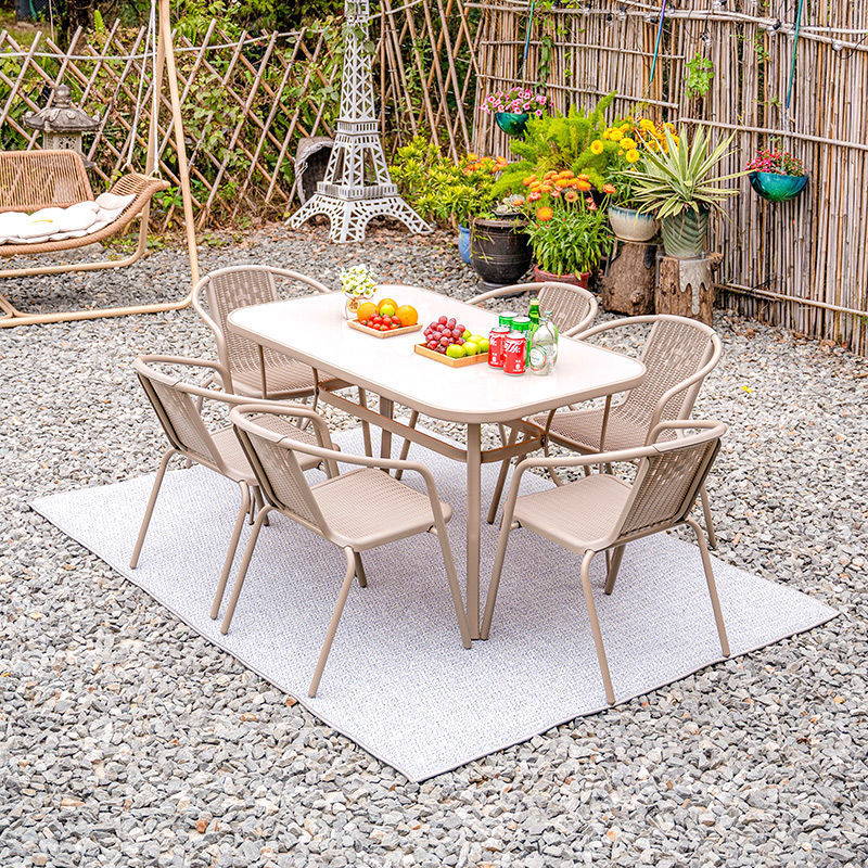 紫叶户外桌椅组合庭院室外铁艺休闲阳台露天露台外摆餐桌花园桌椅