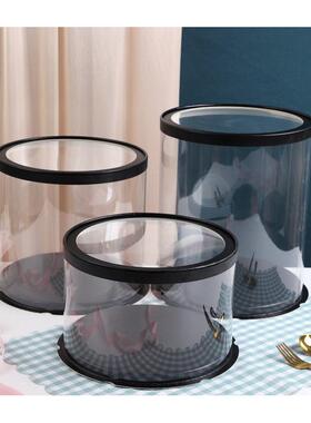 圆形全透明蛋糕盒子6寸8寸10寸加高四层特高白色圆形蛋糕打包盒子