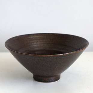 花器插花日式手工剑山花艺小源流花道插花陶瓷斗笠碗花盆禅意花盆