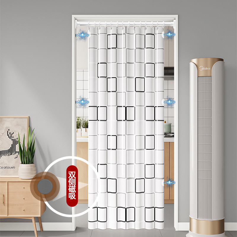 遮挡油烟隔空调门帘防走冷气隔断帘挡风透明软帘子厨房防帘免打孔