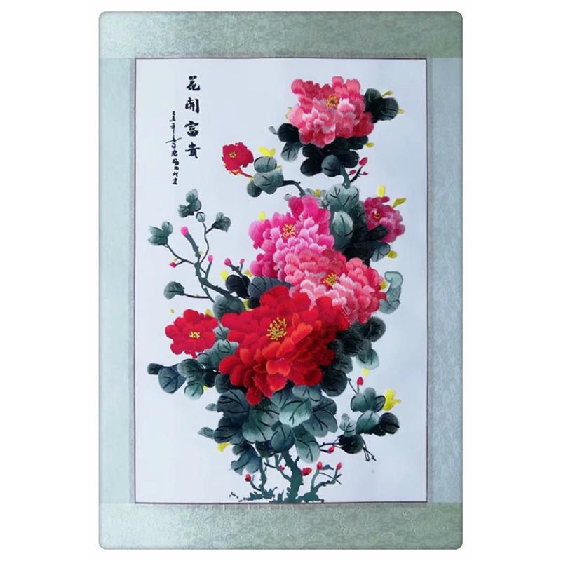 苏绣机绣装饰画成品手工绣加工定制餐厅画白菜聚来图厂家直销旅游