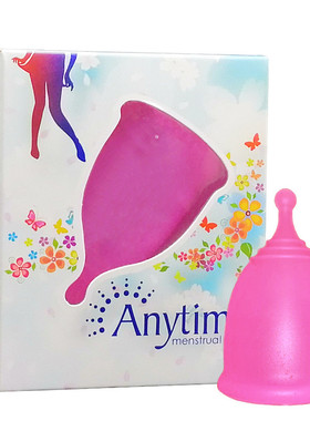 热销Anytime圆头月经杯开窗小盒装不可排液月事杯OEM加工定制量大