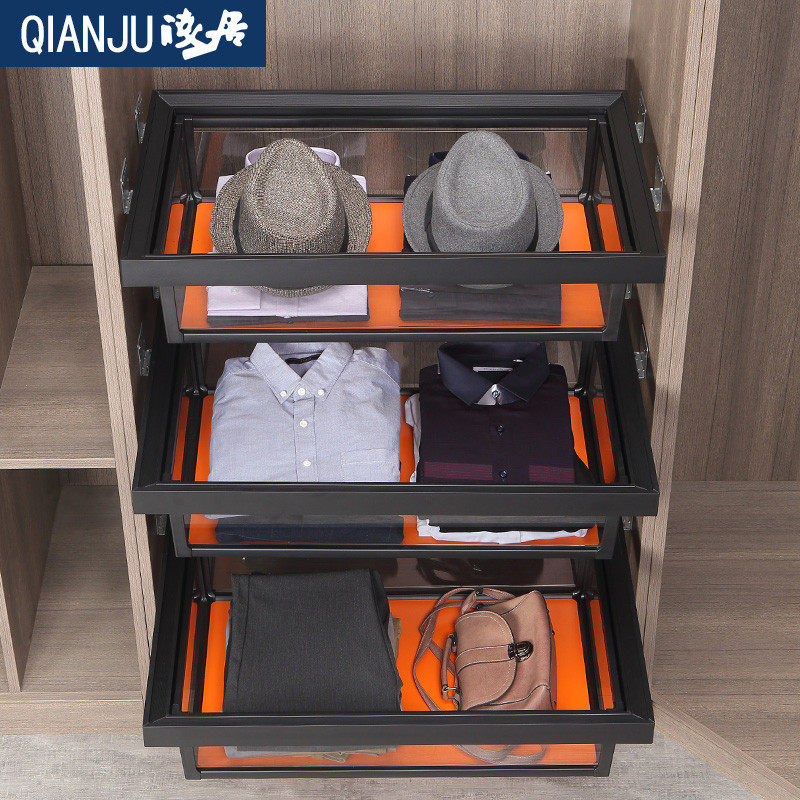 衣柜拉篮抽屉式可伸缩裤架衣柜家用衣帽间裤抽内置收纳篮五金配件,基础建材,衣柜拉篮,淘宝优惠券,粉丝福利购,淘宝优惠卷