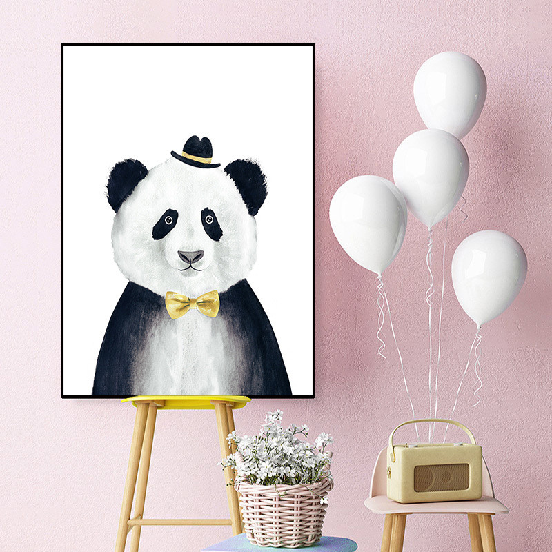 北欧ins卧室床头装饰画个性创意儿童房挂画小清新客厅动物墙壁画图片