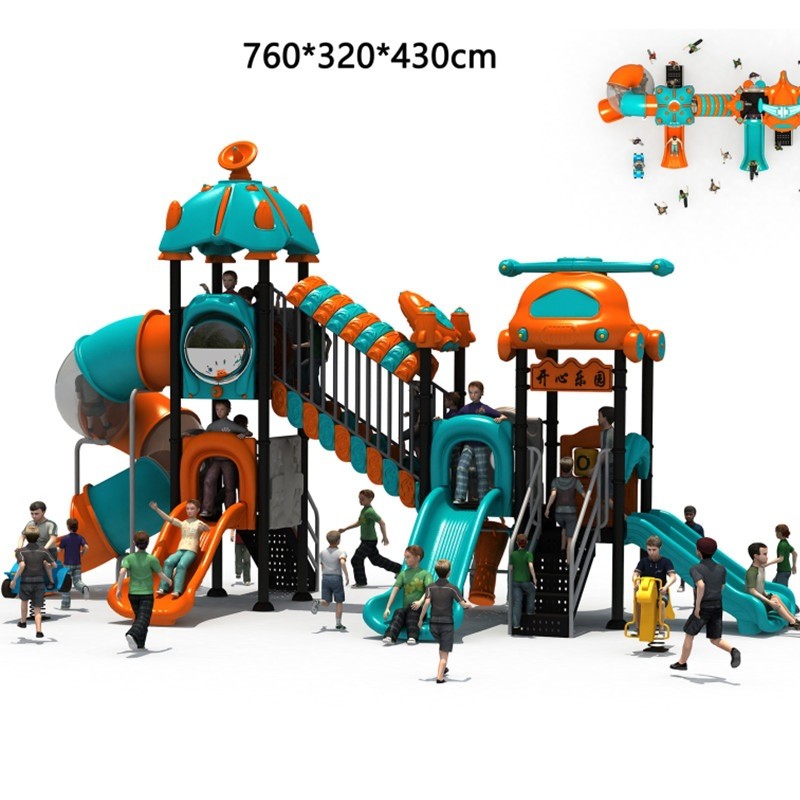 热销幼儿园小区设施户外秋千组合塑料滑梯室外儿童滑滑梯公园游乐