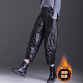 中年妈妈加厚小个子高腰哈伦棉裤 羽绒裤 爆款 外穿2024新款 子 女冬季