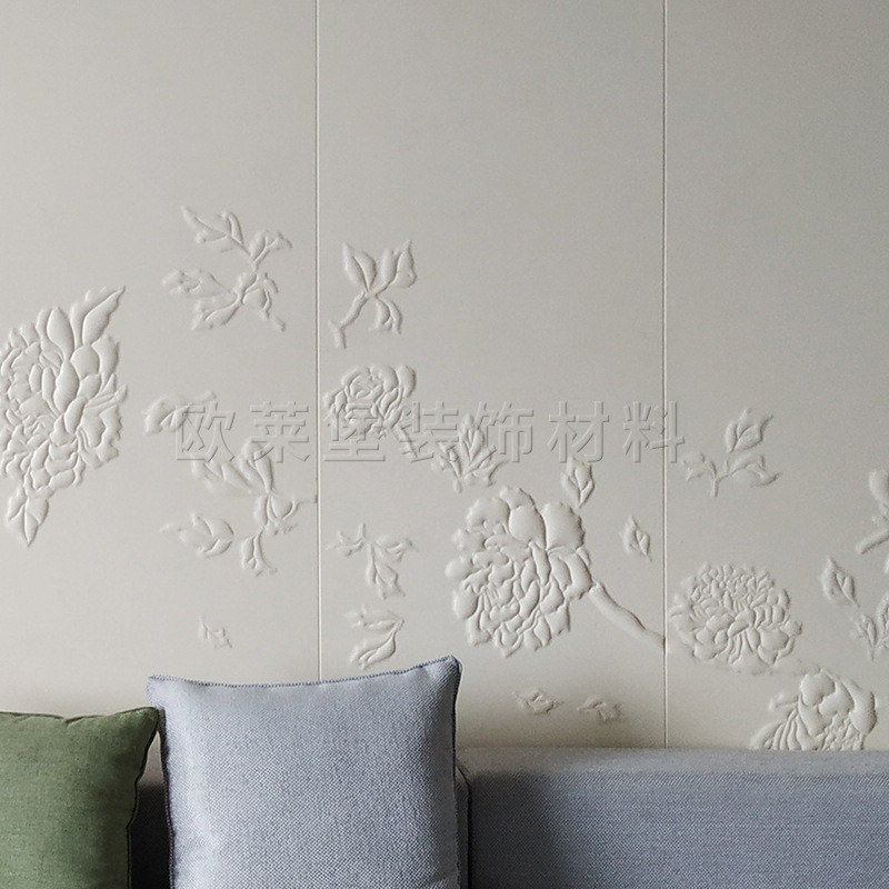 浮雕皮雕背景墙酒店床头软包工程现代简约墙板立体酒店背景板
