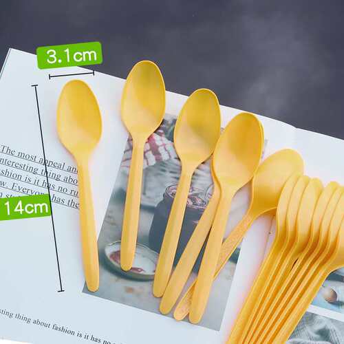 透明商用一次性勺子支塑料磨砂加厚汤勺外卖黑色长柄0010甜品饭勺