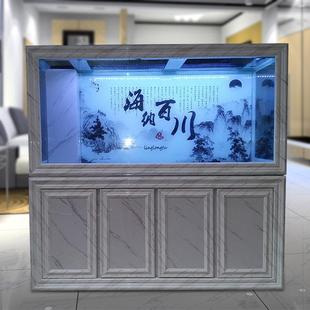 底滤生态鱼缸1.5米大型龙鱼缸公司家用厂家批发鱼缸订货下滤超白