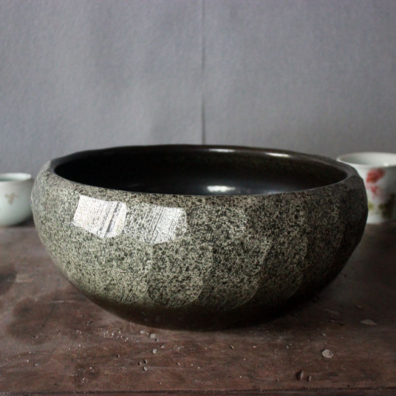 景德镇陶瓷粗陶仿石鱼缸大号养鱼花盆缸客厅大号乌龟缸小金鱼缸