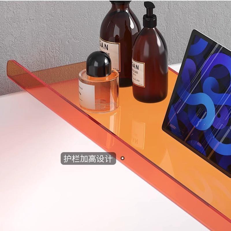 定制浴缸置物架托盘卫生间浴盆网红亚克力手机收纳架子透明支架