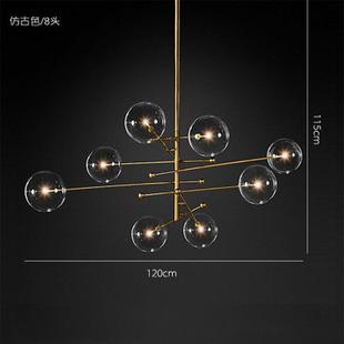 后现代卧室吊灯玻璃球餐厅吊灯复古魔豆北欧简约线条客厅书房创意