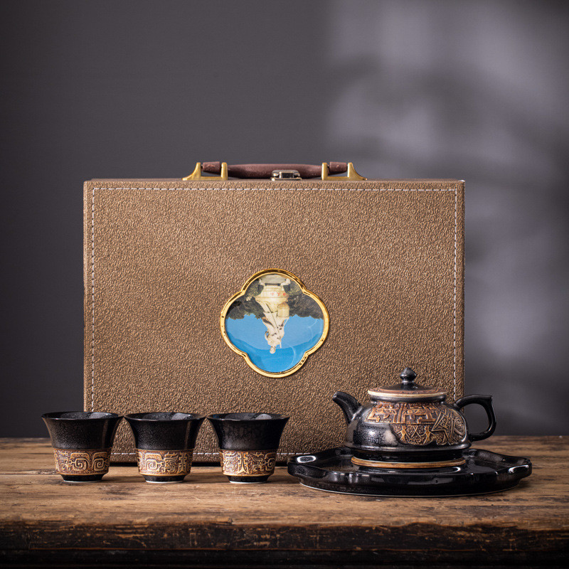 星空旅行茶具套装窑变茶壶商务伴手礼公司活动礼品便携茶具建盏