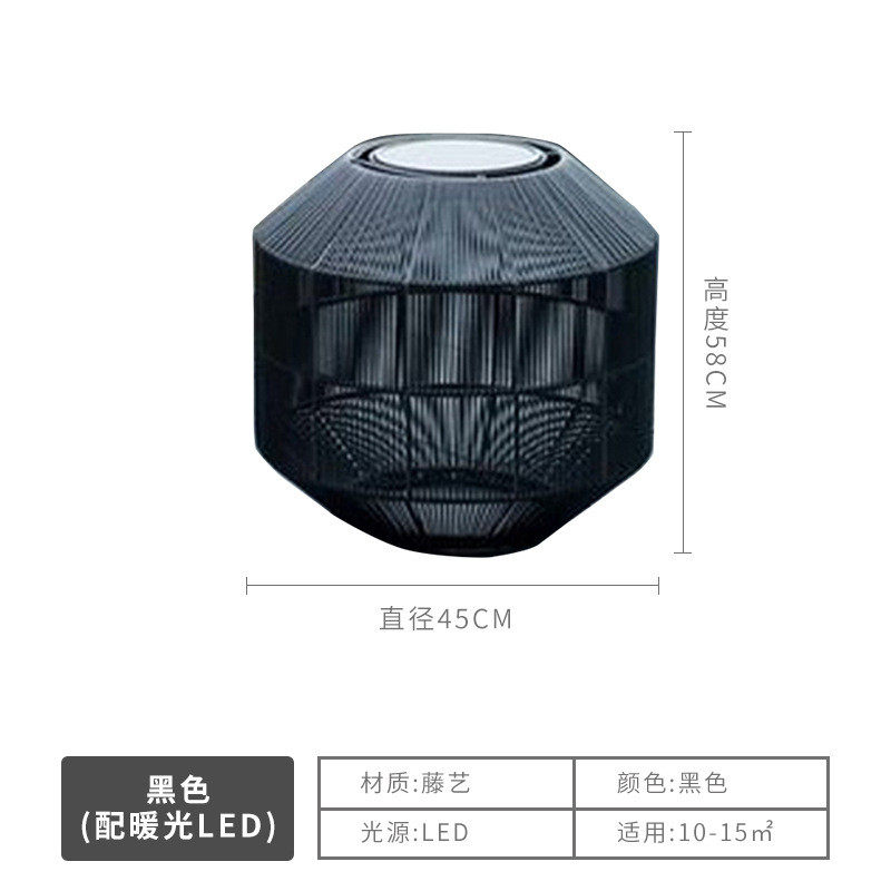 新古典日式花园落地灯创意个性民宿客厅手工艺编制寂诧装饰风灯
