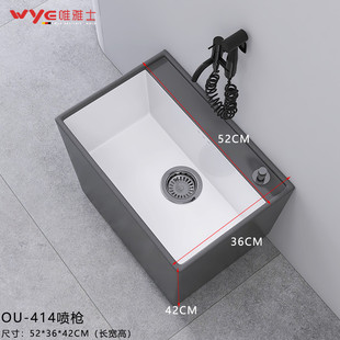 2eie号2023新款陶瓷拖把池家用户外阳台加长拖布池商用特长墩布池