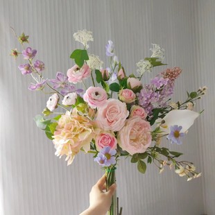 m336公主手札样板间见面花束客厅家居花束摆设仿真花绢花批发