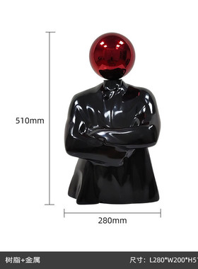 现代轻奢抽象半身人物雕塑摆件售楼处书房样板间卡通艺术头像摆设