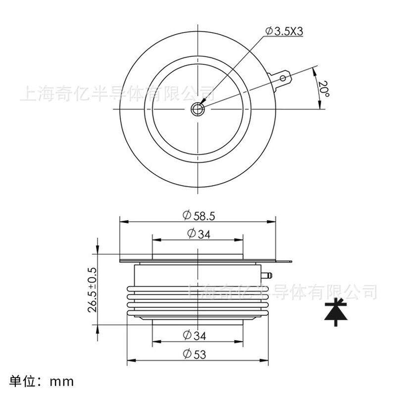 热销kp500a1600vqy40kpe平板式晶闸管jpec上海奇亿可控硅