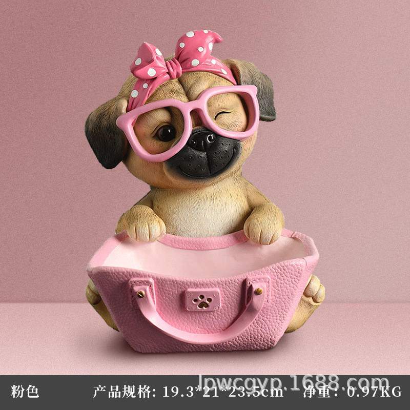 狗狗钥匙收纳摆件小玄关电视酒柜乔迁礼品创意家居装饰品客厅摆设