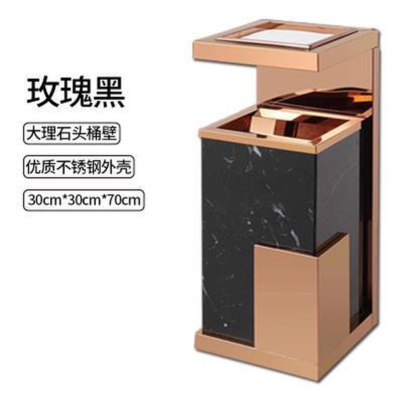 酒店大堂大理石垃圾桶户外宾馆大厅电梯口不锈钢欧式立式带烟灰缸