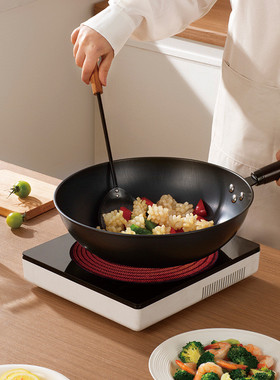 热销三禾锅具窒无涂层锤纹龙铁锅套装t321化不粘炒锅煎锅汤锅三件