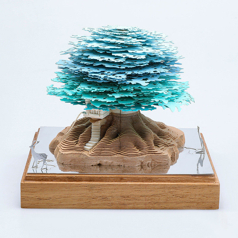 创意商务礼品3d立体便签纸建筑物模型便签纸雕便利贴手撕桌面摆件