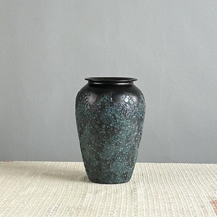 花瓶冬青北美陶艺摆件花器禅意插花干花水培装饰陶瓷梅瓶古典花瓶