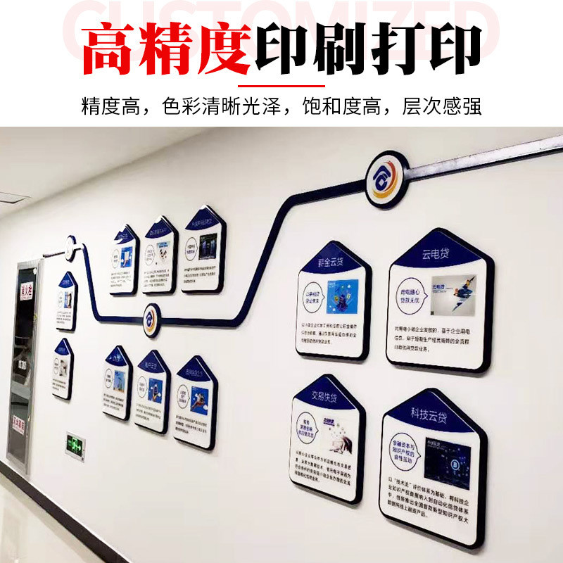 亚克力uv展示牌水晶字文化背景墙企业门头门牌背景墙墙贴公司