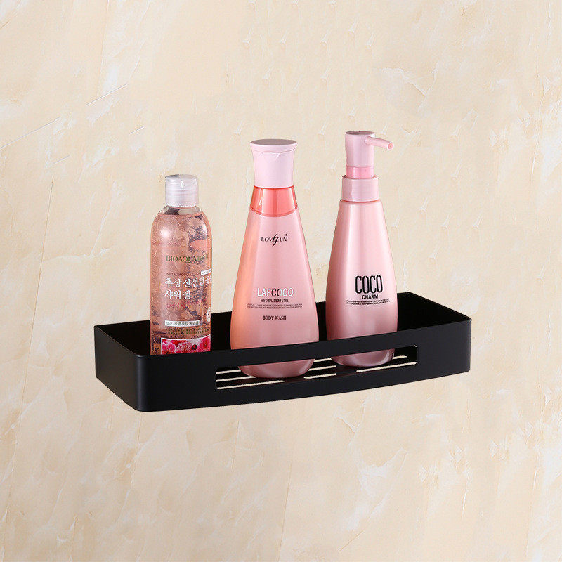 美式篮色浴室置物架304不锈钢双层三角全黑仿古卫生间单层转角架