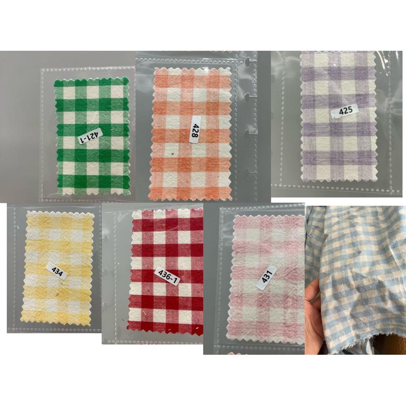 韩国进口面料0.9格子水洗棉30支彩色服饰纺织布料箱包辅料diy手作