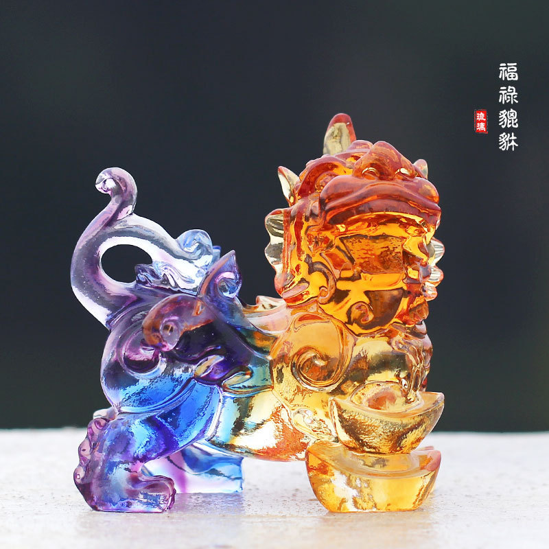 琉璃福禄貔貅风水摆件居家客厅桌面招财摆放乔迁开业装饰送礼