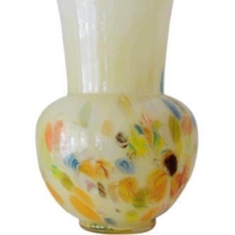 装饰品摆件水彩手工玻璃花瓶中古奶油色玄关琉璃法式插花器高级感,家居饰品,装饰摆件,淘宝优惠券,粉丝福利购,淘宝优惠卷