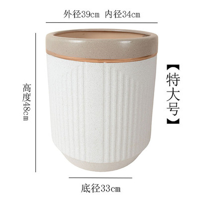 简约绿植陶瓷花盆30cm以上大口径室内外散尾葵圆柱形落地厂家直销