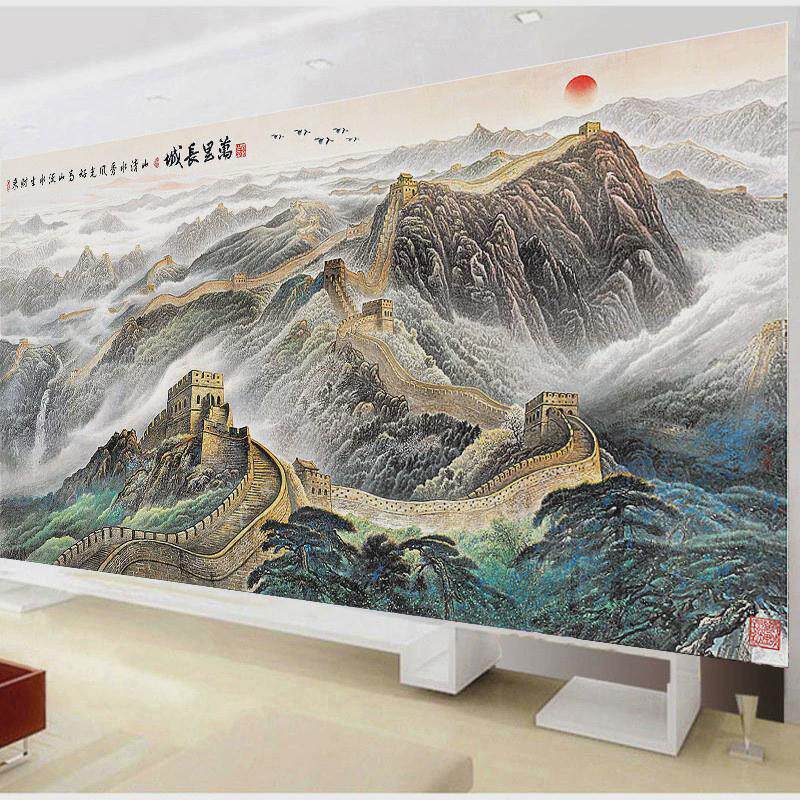 满钻风景客厅大幅钻石画万里长城盛世版点贴钻钻石绣新款