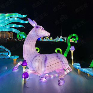 亚克力雕塑中庭马景区露营地打卡美陈商场发光大型灯光马摆件