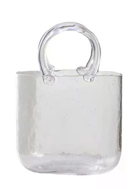 网红气泡包包客厅玻璃花瓶玄关艺术品批发摆件ins风玫瑰水培花瓶