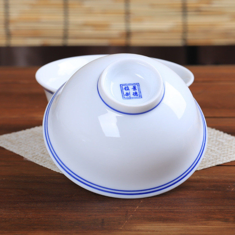 复古景德镇制批发5英寸蓝边碗简约双线米饭碗高温釉下怀旧中式吃,家装主材,台上艺术碗盆,淘宝优惠券,粉丝福利购,淘宝优惠卷