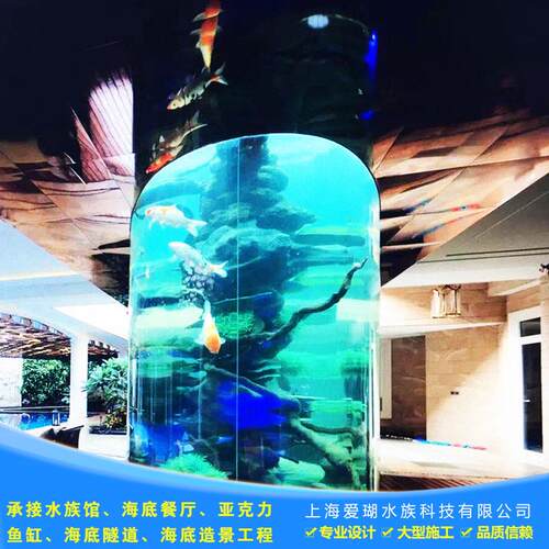 有机玻璃观赏鱼缸亚克力水族馆海洋展馆透明亚克力大型鱼缸设计