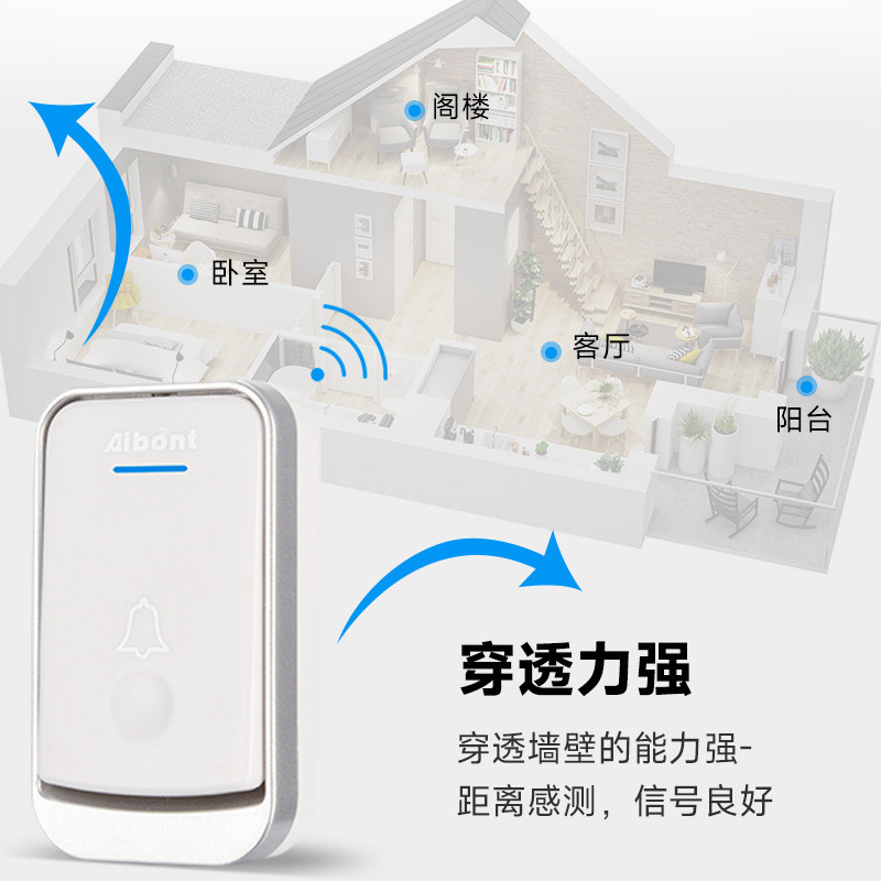 电子音乐批发无线门铃一拖二无线呼叫器智能厂家门铃家用门铃