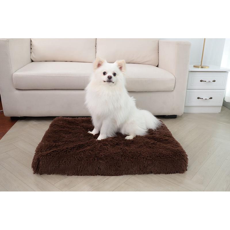长毛绒海绵狗床加厚铺地睡觉猫窝耐咬蓬松可拆洗宠物垫子定制
