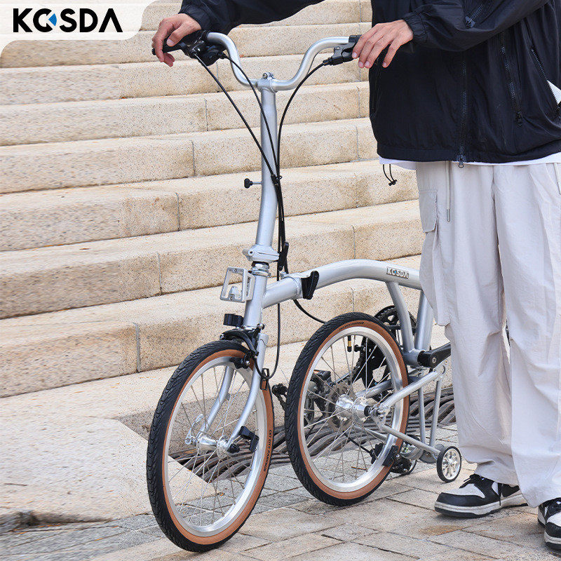 热销KOSDA洛钼钢16寸349国产小布超轻便携成人城市折叠自行车复古