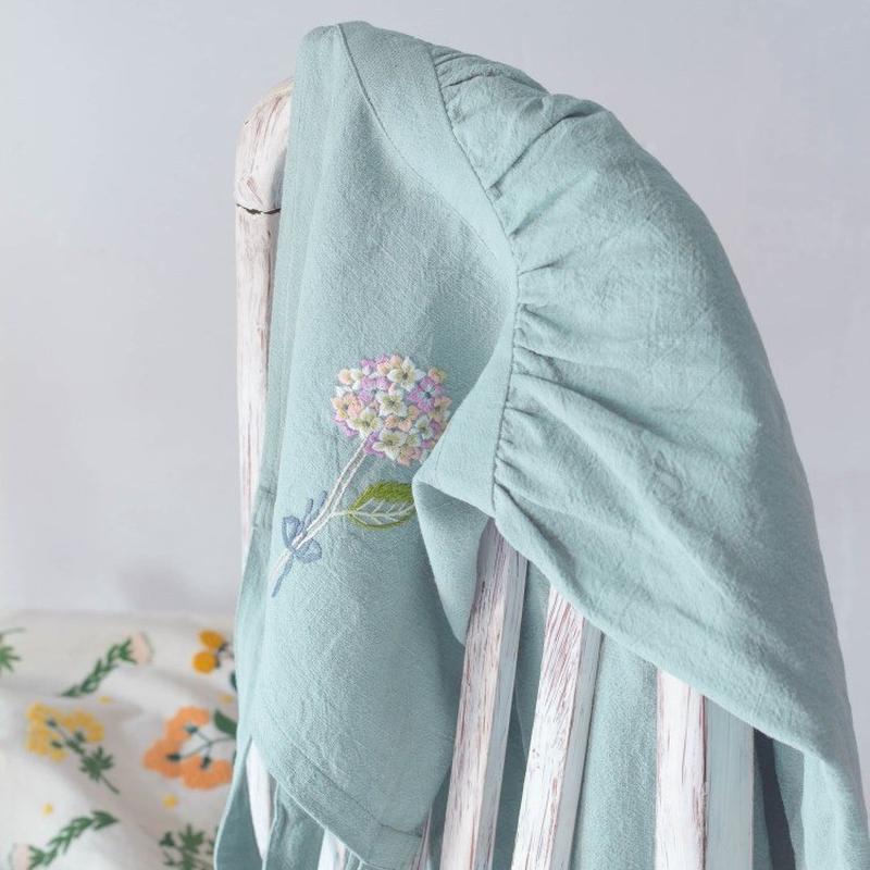 复古花艺园艺咖啡艺皮甜品店创意欧式刺绣手工diy围裙套装材料包