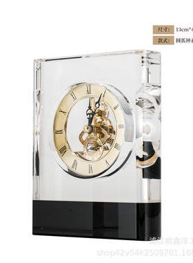 轻奢复古黑边多款样板房钟表摆件式售楼部客厅民宿别墅玄关工艺品