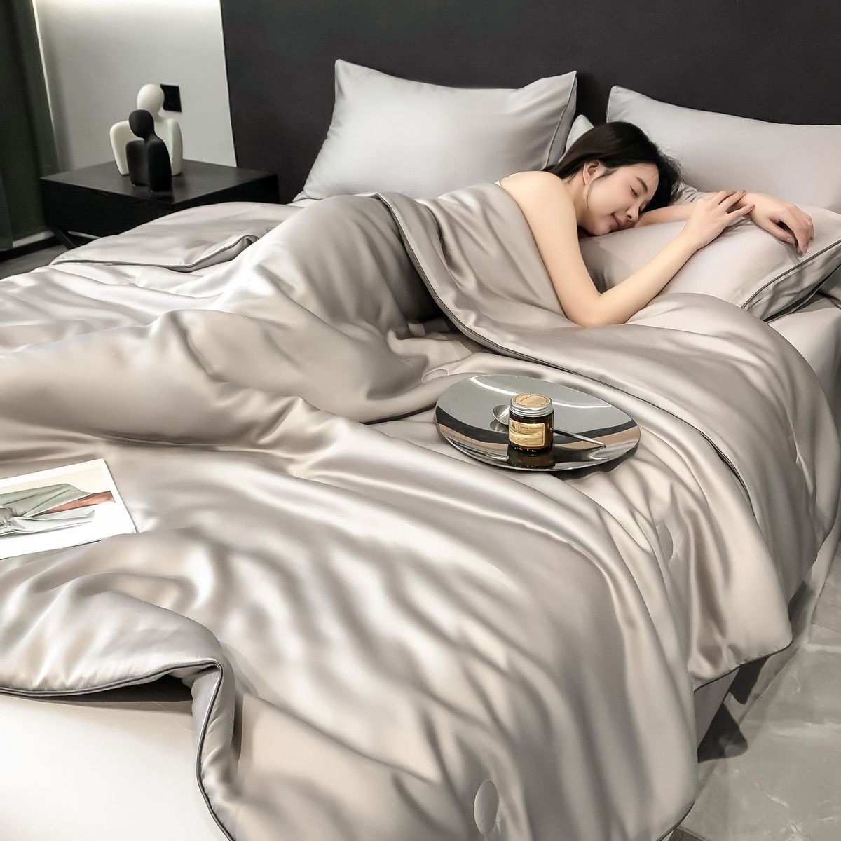 100支兰精天丝水洗 四件套莱赛尔空调被夏被可机夏凉被薄款子